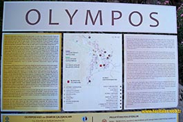 Harita 5 - Olympos Ören Yeri tarihi sit alanı bilgi tabelası - Tc. Turizm Bakanlığı