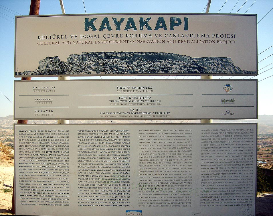  Kapadokya rgp Kayakap projesi tabelas 
 rgp Belediyesi