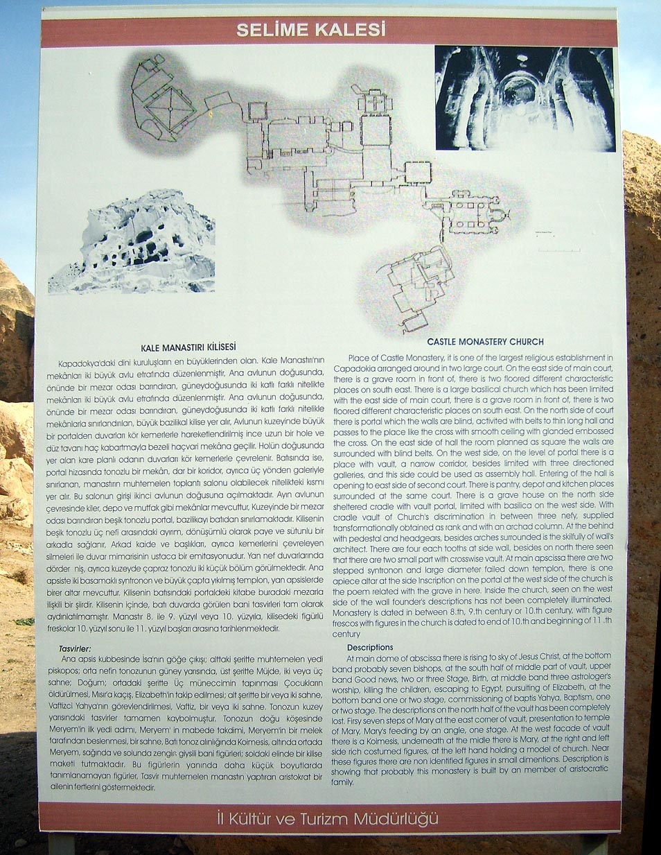 Kapadokya Selime Kalesi krokisi ve tarihesi